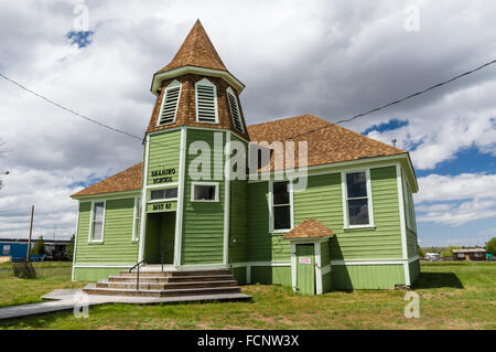 Erhaltene Schulhaus in der Geisterstadt Shaniko, östlichen Oregon, USA Stockfoto