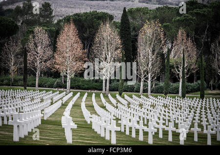 Florenz, Italien - November 2015 - amerikanische zweite Welt Soldatenfriedhof in Florenz, Italien. 2015 Stockfoto