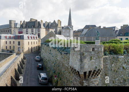 Stadtmauern in St Malo, Bretagne, Frankreich Stockfoto