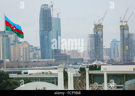 Baku, Aserbaidschan. 23. Januar 2016. Blick auf die Innenstadt von Baku, Baku, Aserbaidschan. © Aziz Karimow/Pacific Press/Alamy Live-Nachrichten Stockfoto