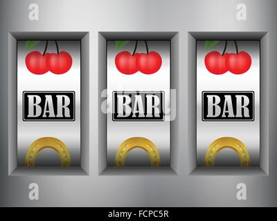 Gewinner Triple-Slot-Maschine. Stock Vektor
