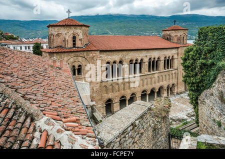 Kirche von St Sophia (Sveta Sofija), Mazedonische Orthodoxe Kirche in Ohrid, UNESCO-Weltkulturerbe, Republik Nördlich Mazedonien Stockfoto