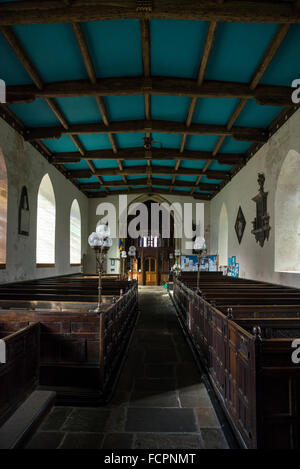 Innenraum der Pfarrkirche St. Edmund in Castleton, Derbyshire. Stockfoto