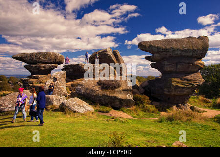 Brimham Rocks, Summerbridge, Harrogate, North Yorkshire, Großbritannien Stockfoto