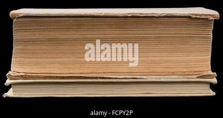 Zwei geschlossenen Bücher auf schwarz Stockfoto