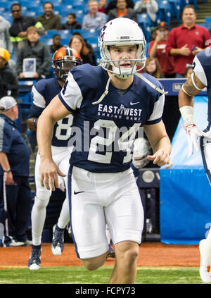 St. 23. Januar 2016. West-Kicker Taylor Bertolet, von Texas A & M (24) während Ankündigungen in den East West Shrine Game findet im Tropicana Field in St. Petersburg, FL Credit Bild: Del Mecum CSM/Alamy Live News Stockfoto