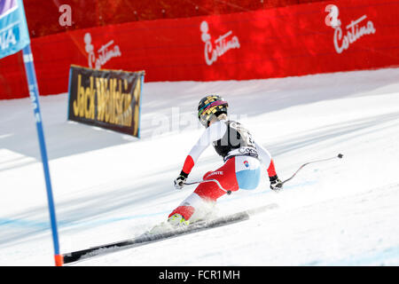 Weiden Sie Lara im Audi FIS Alpine Ski World Cup Damen Super-G Stockfoto