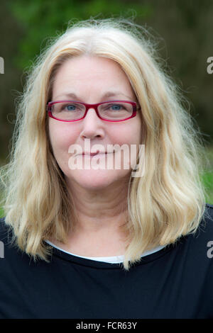 Ältere blonde Irin tragen kein Make-up. Stockfoto