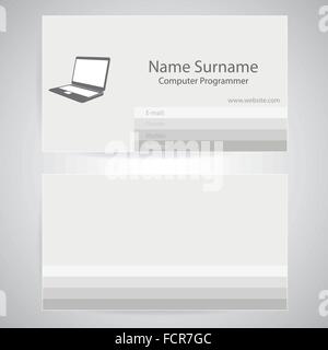 Visitenkarte von Computer-Programmierer. Stock Vektor