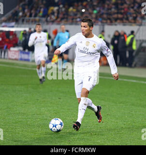 LVIV, UKRAINE - 25. November 2015: Cristiano Ronaldo von Real Madrid in Aktion während der UEFA-Champions-League-Spiel gegen FC Shakh Stockfoto