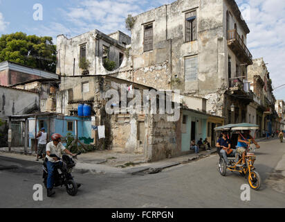 Marode Gebäude in Habana Vieja (Altstadt von Havanna), Kuba Stockfoto