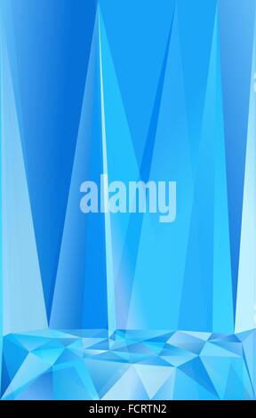 Blaue Dreiecke abstrakte Vektor Plakat Hintergrund Stock Vektor