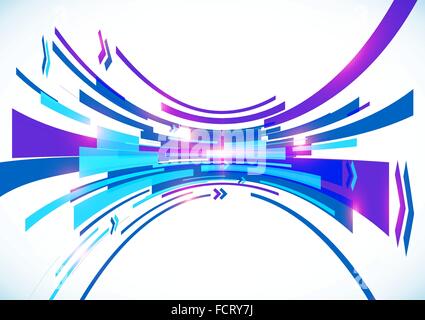Blaue Perspektive Bogen Vektor abstrakten Hintergrund Stock Vektor