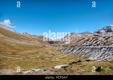 Bergpassstraße Albulapass in Graubünden, Engadin, Schweiz Stockfoto