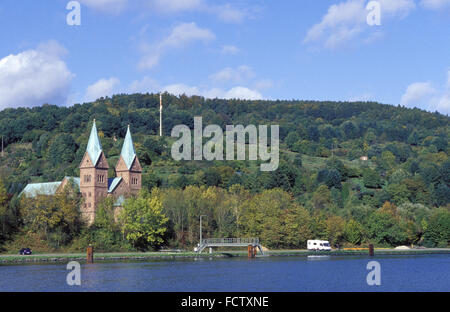 DEU, Deutschland, Bayern, am Main Neustadt am Spessart, Kirche St. Michael und Gertraud.  DEU, Deutschland, Bayern, d Stockfoto