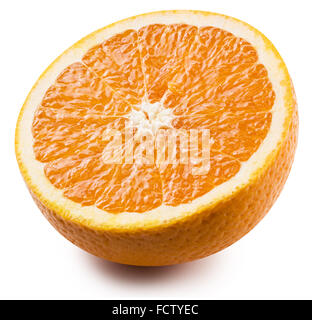 Die Hälfte der orange Frucht. Datei enthält Beschneidungspfade. Stockfoto