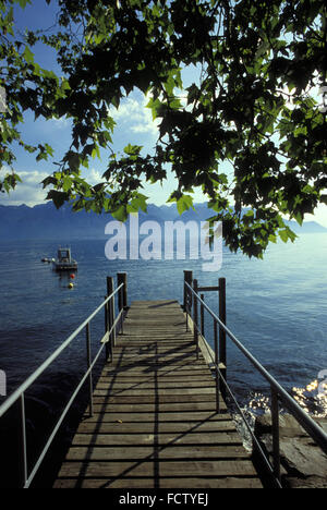 CHE, Schweiz, Genfer See in der Nähe von Montreux.  CHE, Schweiz, der Genfer See Bei Montreux. Stockfoto