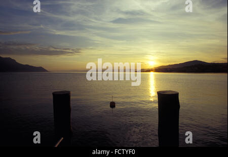 CHE, Schweiz, Genfer See in der Nähe von Montreux.  CHE, Schweiz, der Genfer See Bei Montreux. Stockfoto