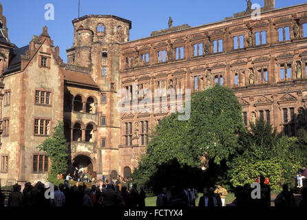 DEU, Deutschland, Heidelberg, Fassade des Schlosses.  DEU, Deutschland, Heidelberg, Das Schloss. Stockfoto