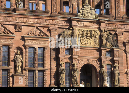 DEU, Deutschland, Heidelberg, Fassade des Schlosses.  DEU, Deutschland, Heidelberg, Das Schloss. Stockfoto