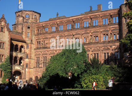 Europa, Deutschland, Heidelberg, Fassade des Schlosses.  Europa, Deutschland, Heidelberg, Das Schloss. Stockfoto