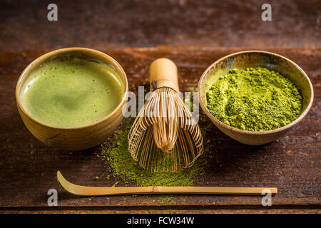 Fein pulverisierten Matcha Grüntee Stockfoto