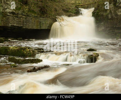 West-Burton fällt "Kessel Kraft", in den Yorkshire Dales Stockfoto