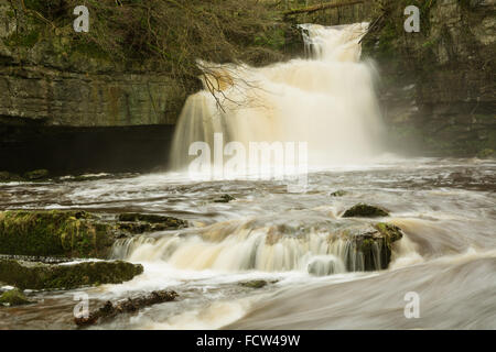 West-Burton fällt "Kessel Kraft", in den Yorkshire Dales Stockfoto