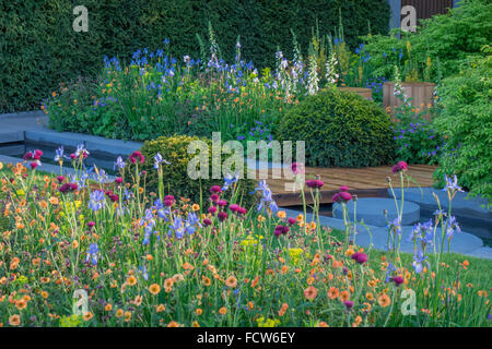 Die Homebase Garten Rückzugsort entworfen von Adam Frost.  RHS Chelsea Flower Show 2015. Stockfoto