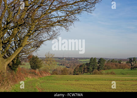 Blick über den Fluss Stour Valley in Suffolk, UK. Einem Gebiet, bekannt geworden durch Künstler John Constable. Stockfoto