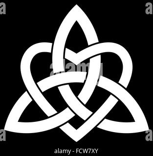 3-Punkt-keltischer Trinity Knot (Triquetra) interlaced mit ein Herz für Ihr Design oder Projekt (Vektorgrafik) Stock Vektor