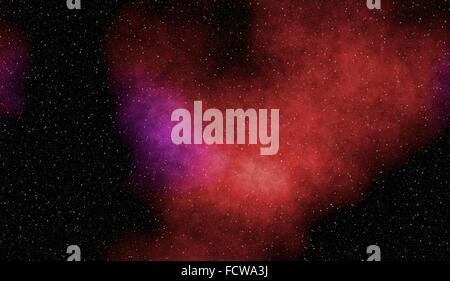 Nachthimmel mit Raum, Sterne und Farben-Nebel. Stockfoto