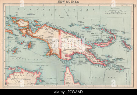 Papua-Neuguinea: British & niederländischen Hoheitsgebiet. Neubritannien-Archipel, 1924 Karte Stockfoto