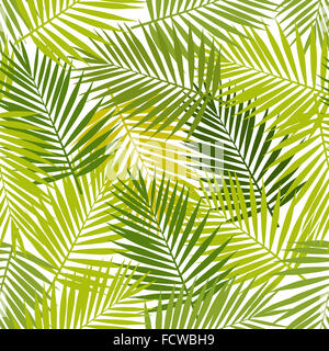 Palm Leaf Silhouetten Musterdesign. Vektor-Illustration. Tropische Blätter. Stockfoto