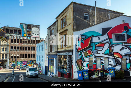 Streetart im Zentrum von Bristol, UK. Stockfoto