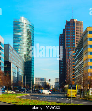 Ansicht des Potsdamer Platzes - Busines Bezirk von Berlin, Deutschland Stockfoto