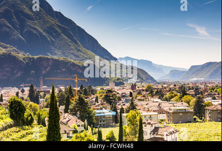 Blick über die Stadt Bozen (Sout Südtirol, Italien) Stockfoto