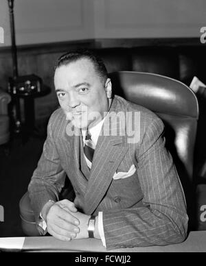 J. Edgar Hoover, der erste Direktor des Federal Bureau of Untersuchung (FBI) in den USA, April 1940 Stockfoto