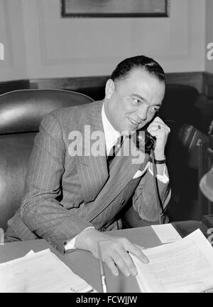 J. Edgar Hoover. Porträt des ersten Direktors des Federal Bureau of Untersuchung (FBI) in den USA, April 1940 Stockfoto