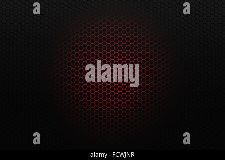 Schwarze Waben Hintergrund mit roten leuchtenden Zentrum Stockfoto
