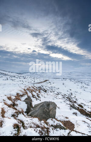 Crathie Pass bei Glen Gairn in den Highlands von Schottland. Stockfoto