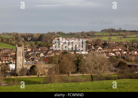 Blick über Bruton, Somerset, England, UK Stockfoto