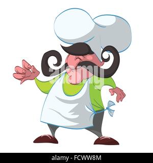Bunt, Vektor, Cartoon Chef Illustration Stock Vektor