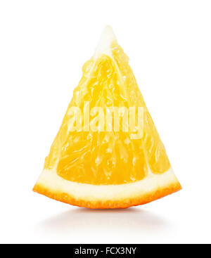 Orangenscheibe auf dem weißen Hintergrund isoliert. Stockfoto
