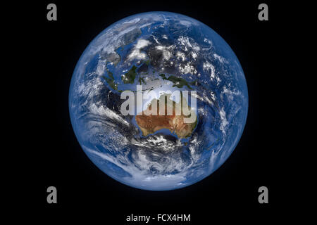Planetenerde mit Wolken und Atmosphäre. Australien-Blick. Elemente dieses Bildes, eingerichtet von der NASA Stockfoto