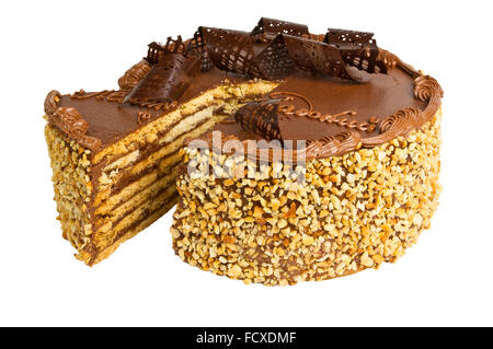 Keks Kuchen isoliert auf weißem Hintergrund Stockfoto