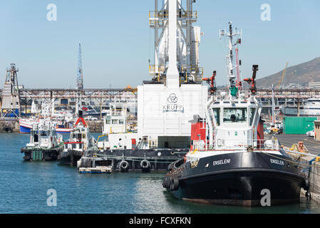 Angelboote/Fischerboote im Hafen, Victoria & Albert Waterfront, Kapstadt, Westkap, Südafrika Stockfoto