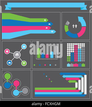 Infografik-Diagramme und Grafiken für verschiedene datum Stockfoto