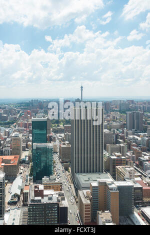 Ansicht der Stadt CBD von Carlton Centre, Johannesburg, Johannesburg Stadtverwaltung, Provinz Gauteng, Südafrika Stockfoto