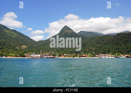Ilha Grande Insel: Blick auf die Port Vila Do Abraão, Bundesstaat Rio De Janeiro, Brasilien Stockfoto